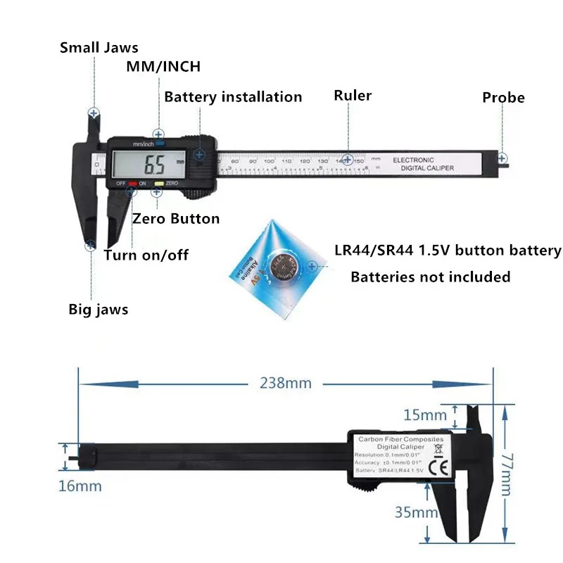 150mm 100mm Elektronik Dijital - Digital Caliper 150Mm Stainless Steel incelemesi ve fiyatı