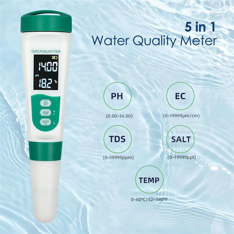 AT02-5 In1 Dijital PH Ölçer So - Ph Meter Digital Water Tester incelemesi ve fiyatı