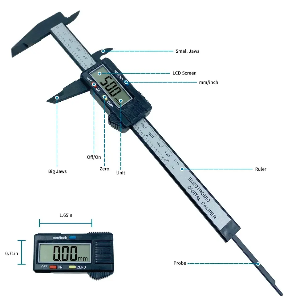 Karbon Fiber Dijital Kumpas 15 - Digital Caliper 150Mm Stainless Steel incelemesi ve fiyatı